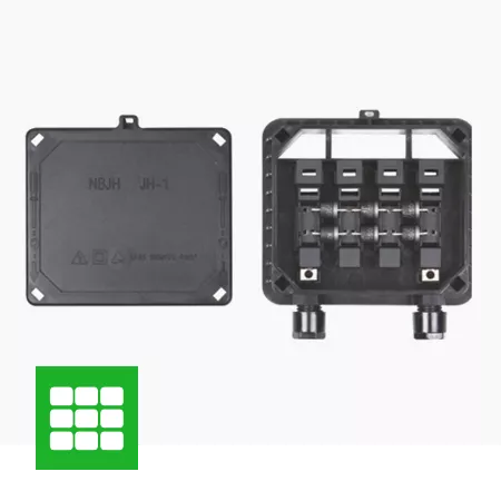 Jinghua photovoltaic junction box, closed and open views
