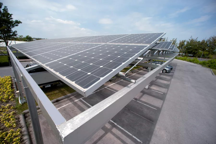 Photovoltaic panels in a solar installation